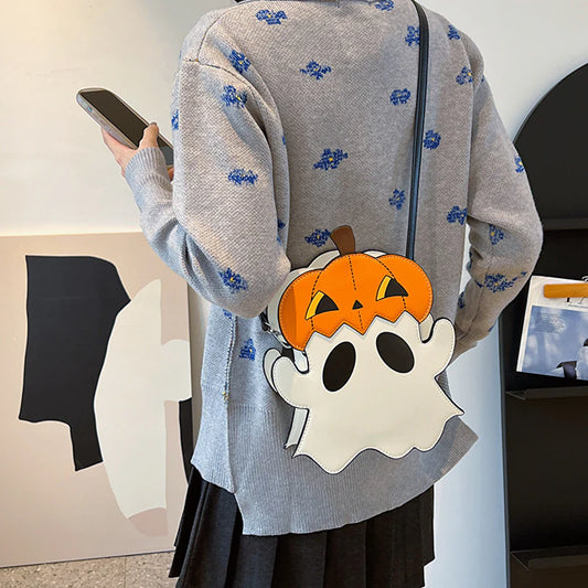 Unleash Spooky Chic with the Pumpkin Ghost Shoulder Bag