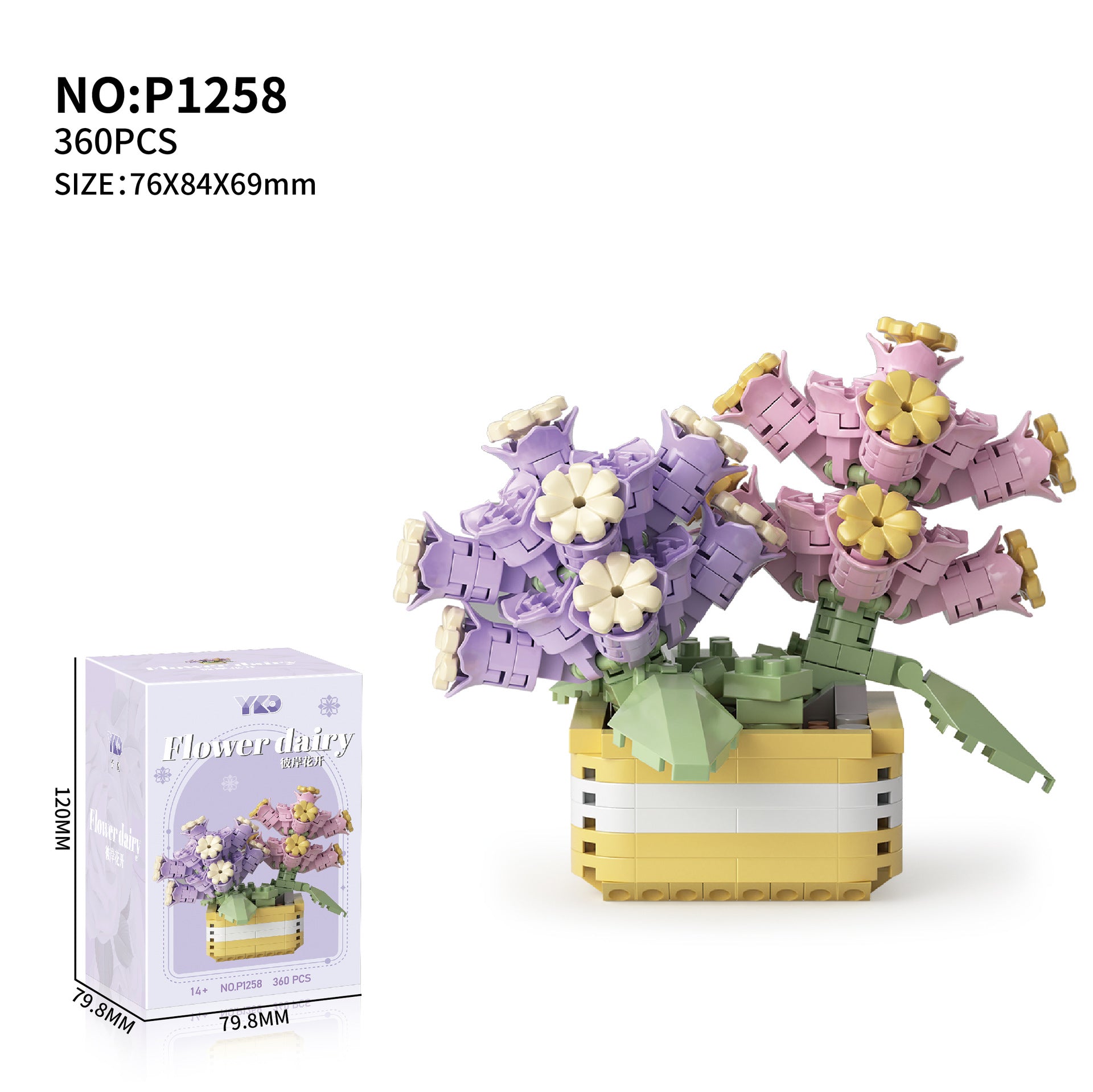 Plant Potted Eternal Flower Bundle Assembling Building Blocks