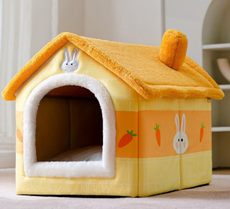 Foldable Dog House Pet Cat Bed Winter Dog Villa Sleep Kennel Removable Nest Warm Enclosed