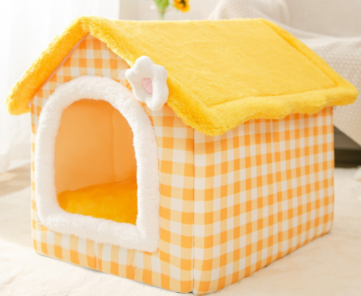 Foldable Dog House Pet Cat Bed Winter Dog Villa Sleep Kennel Removable Nest Warm Enclosed