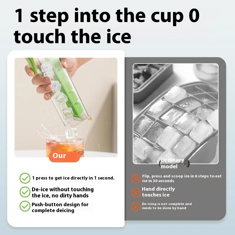 Effortless One-Touch Ice Tray Instantly Release All Ice Cubes with a Single Press