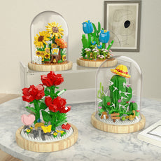 Building Blocks Bouquet Rose Sunflower Tiny Particles Building Blocks Toys