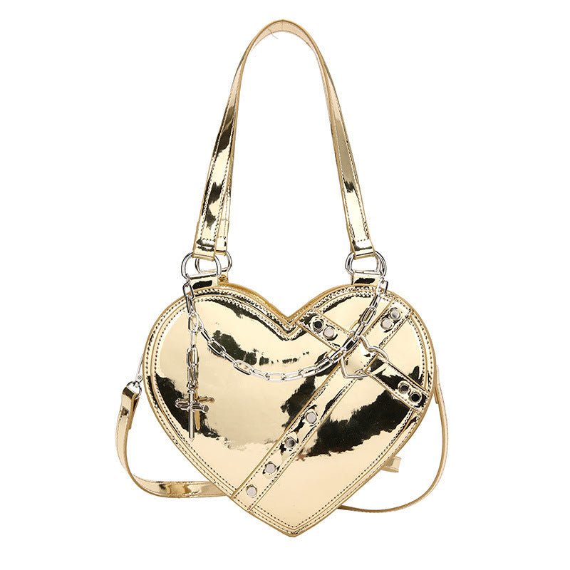 Edgy Chain Heart-Shaped Bag