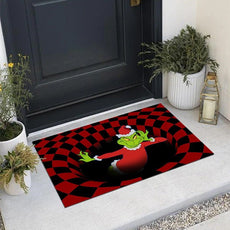 3D Plaid Floor Mat Halloween Clown Door Mat Sewer - EliteDomain