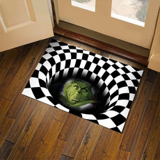 3D Plaid Floor Mat Halloween Clown Door Mat Sewer - EliteDomain