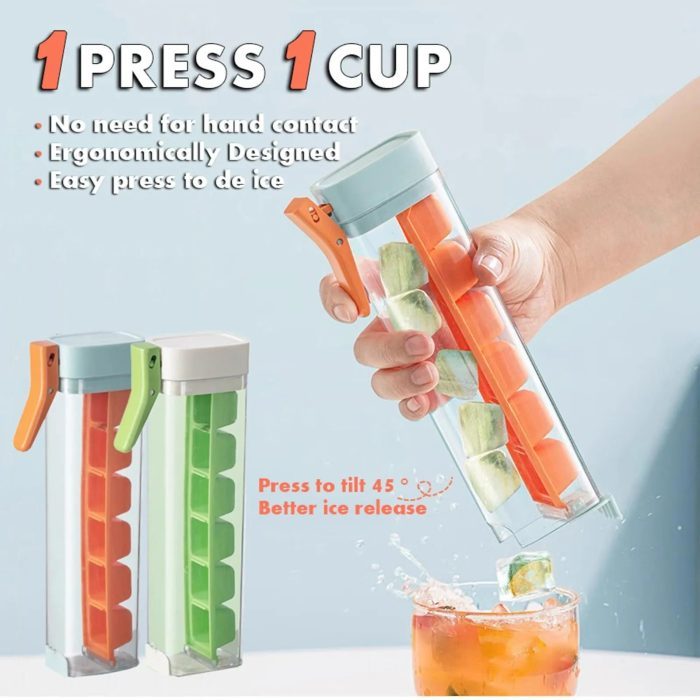 Effortless One-Touch Ice Tray Instantly Release All Ice Cubes with a Single Press