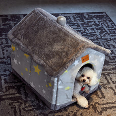 Foldable Dog House Pet Cat Bed Winter Dog Villa Sleep Kennel Removable Nest Warm Enclosed