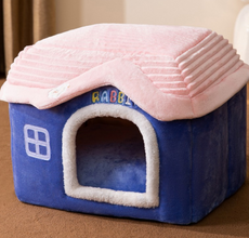 Foldable Dog House Pet Cat Bed Winter Dog Villa Sleep Kennel Removable Nest Warm Enclosed