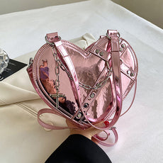 Edgy Chain Heart-Shaped Bag