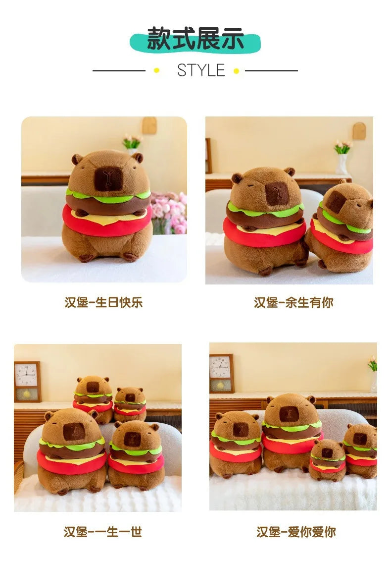 New Kawaii Hamburger Capybara Plush