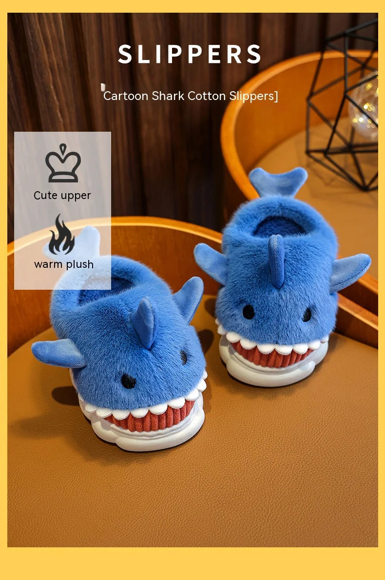 Cartoon Shark Cotton Slippers