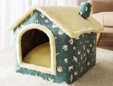 Foldable Dog House Pet Cat Bed Winter Dog Villa Sleep Kennel Removable Nest Warm Enclosed