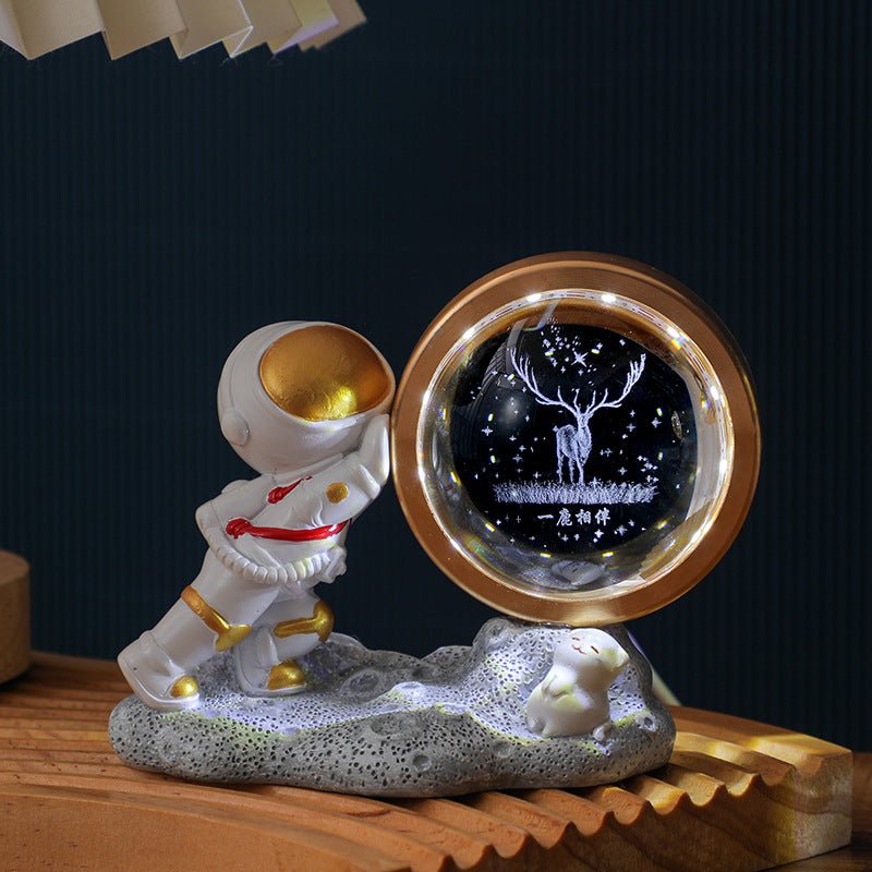 Astronaut Small Night Lamp 3D Inner Carving - EliteDomain