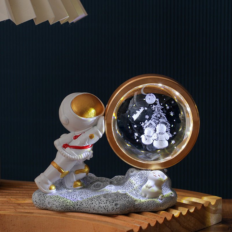 Astronaut Small Night Lamp 3D Inner Carving - EliteDomain