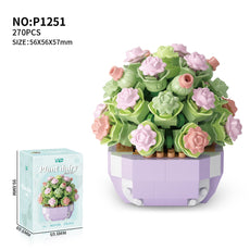 Plant Potted Eternal Flower Bundle Assembling Building Blocks