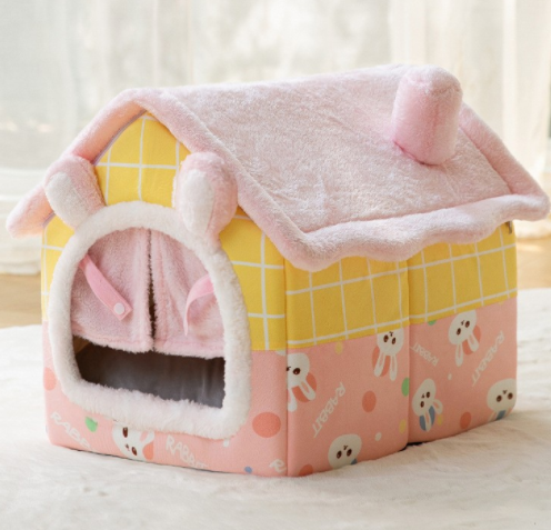 Foldable Dog House Pet Cat Bed Winter Dog Villa Sleep Kennel Removable Nest Warm Enclosed