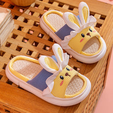 Non Slip Cartoon Cute Four Seasons Cotton And Linen Slippers For Women