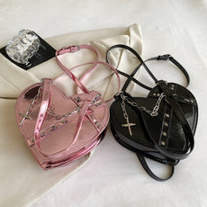 Edgy Chain Heart-Shaped Bag