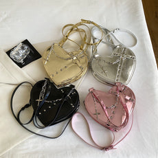 Edgy Chain Heart-Shaped Bag