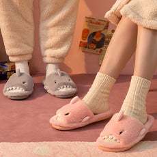 Shark Slippers Fluffy Slippers For Women Couple House Shoes Winter