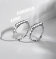 Adjustable Sterling Silver Love Rings