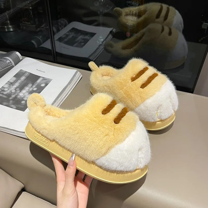 Cat Paw Plush Slippers