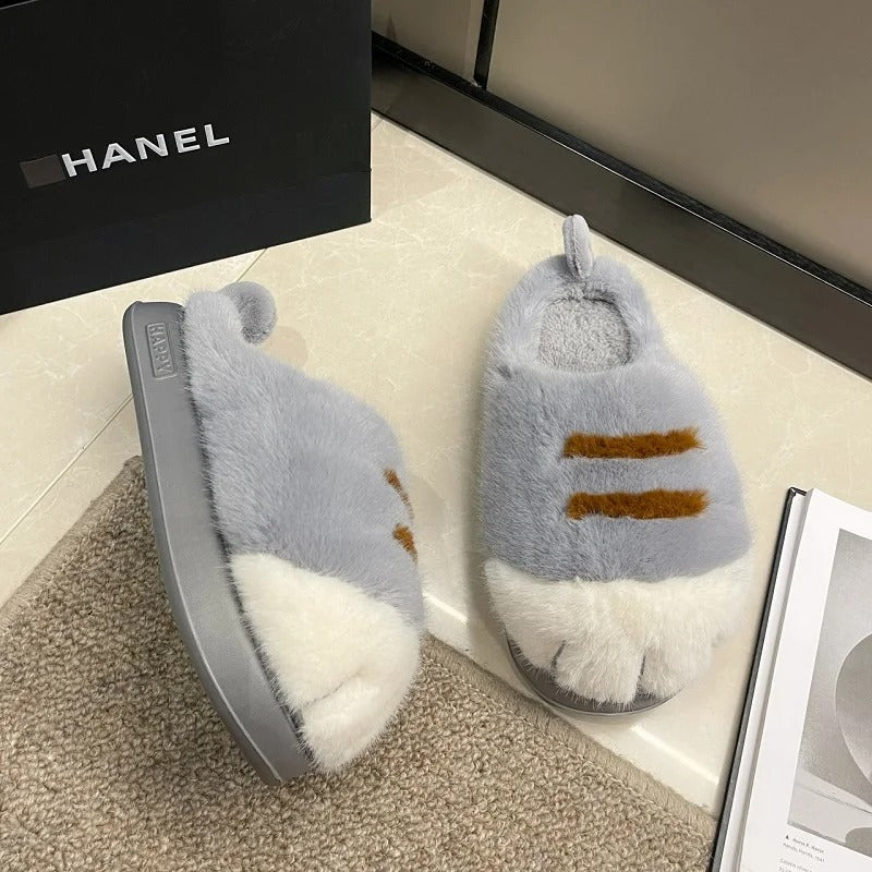 Cat Paw Plush Slippers