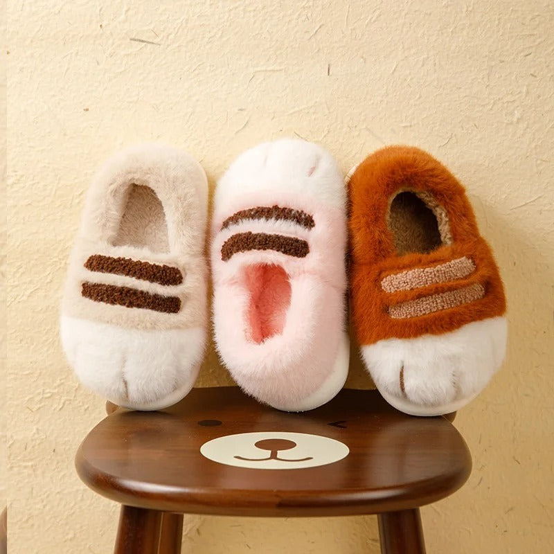 Cat Paw Plush Slippers