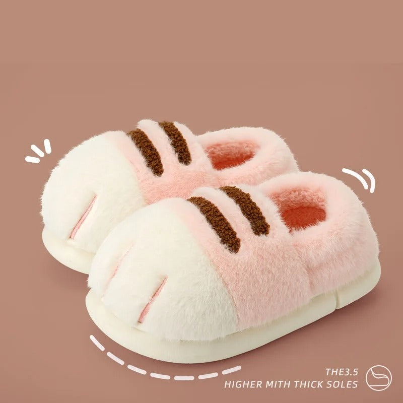 Cat Paw Plush Slippers