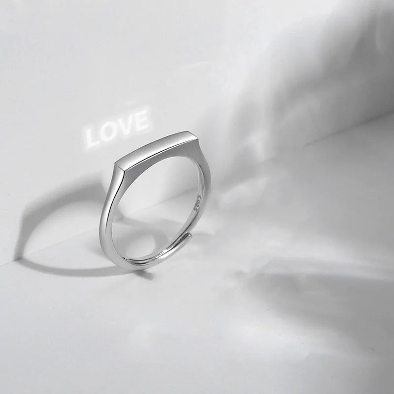 Adjustable Sterling Silver Love Rings