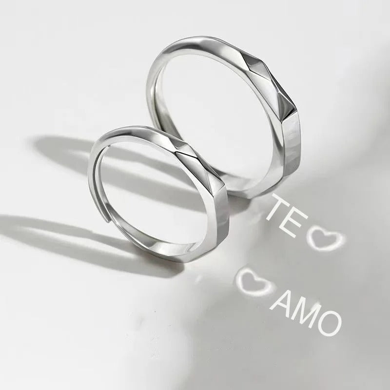 Adjustable Sterling Silver Love Rings